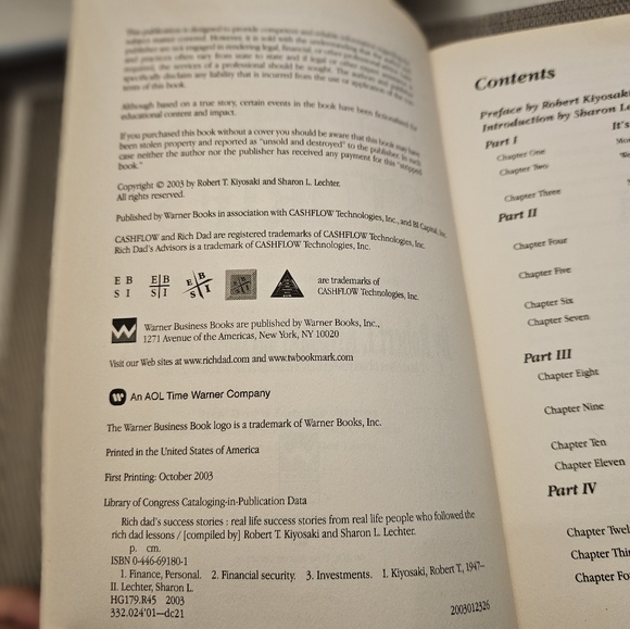 Rich Dad's Success Stories Robert Kiyosaki soft cover book 2003 - Picture 9 of 9